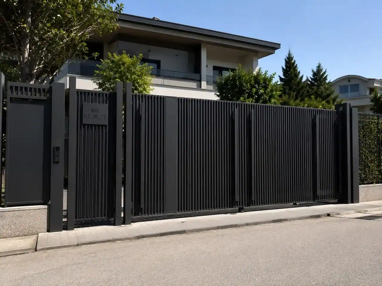 SM-VK003 konsol sürgülü minimal villa kapısı